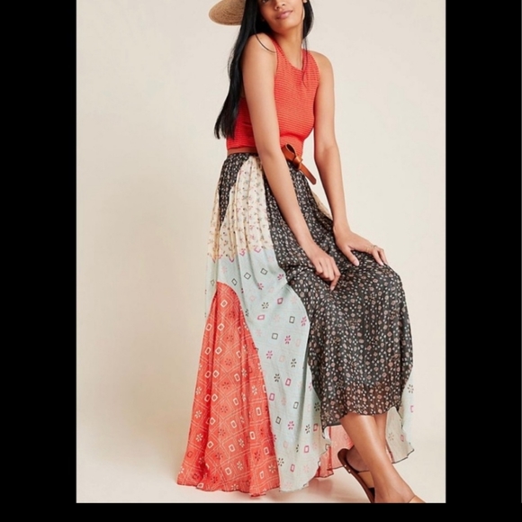 Anthropologie Dresses & Skirts - Anthropologie Verb Pallavi Singhee Margot Pleated Maxi Skirt Size 16W